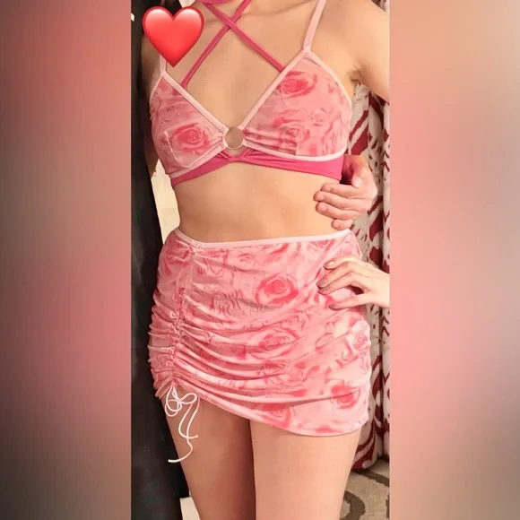 ✨ 3-pc rose print mesh set M - Picture 8 of 8